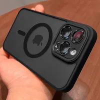Coque antichoc magnétique de luxe pour iPhone, coque de charge sans fil Magsafe, 256 armures translucides, iPhone 15 14 13 12 11 16 Pro Max Plus 1